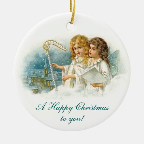 Singing Christmas Angels Ceramic Ornament