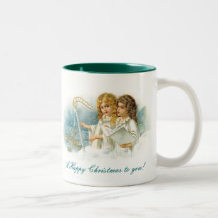 Singing Christmas Angels Two-Tone Coffee Mug