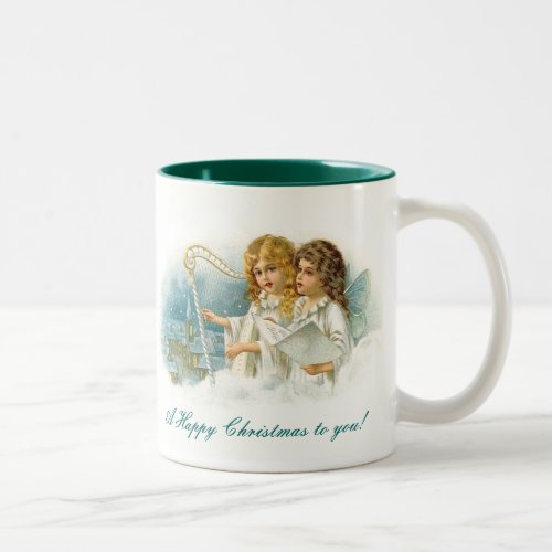 Singing Christmas Angels Two_Tone Coffee Mug