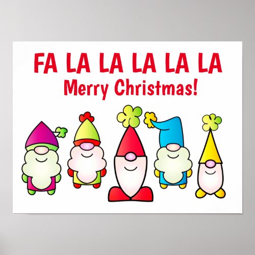 Singing Christmas Elves Poster