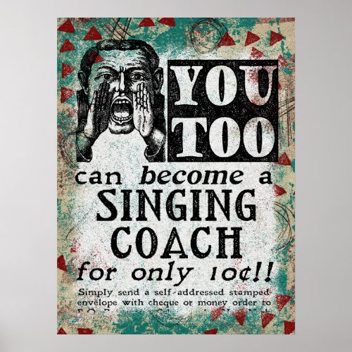 Singing Coach _ Funny Vintage Retro Poster