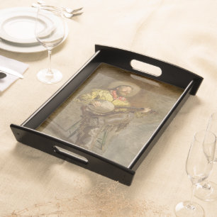 Singing Cowboy Playing a Banjo Spanish West Serving Tray