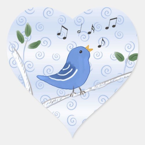 Singing Cute Bluebird Stickers
