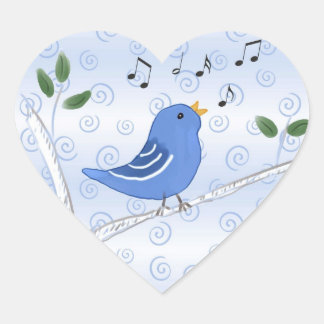 Singing Cute Bluebird Stickers