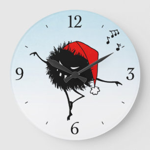 Singing Dancing Evil Christmas Bug Large Clock