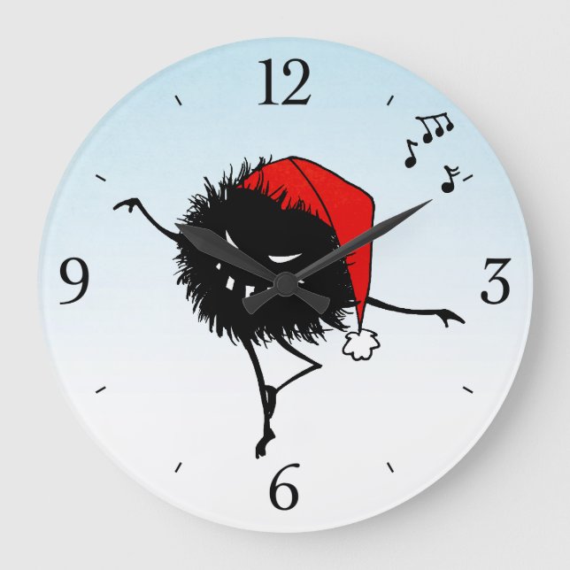 Singing Dancing Evil Christmas Bug Large Clock (Front)