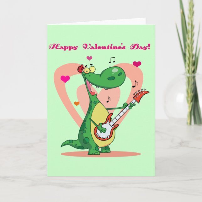 Singing Dinosaur Valentine Card (Front)