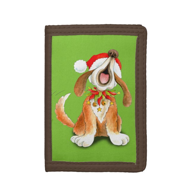 Singing dog Christmas wallet (Front Vertical)