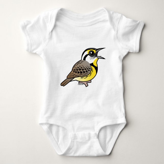 Singing Eastern Meadowlark Baby Bodysuit (Front)