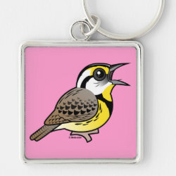 Eastern Meadowlark (singing) Premium Square Keychain