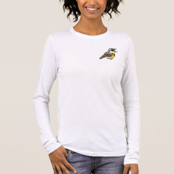 Eastern Meadowlark (singing) Women's Bella+Canvas Long Sleeve T-Shirt