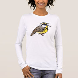 Eastern Meadowlark (singing) Women's Basic Long Sleeve T-Shirt