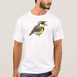 Eastern Meadowlark (singing) Men's Basic T-Shirt