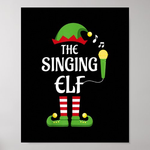 Singing Elf Family Matching Group Christmas Singer Poster