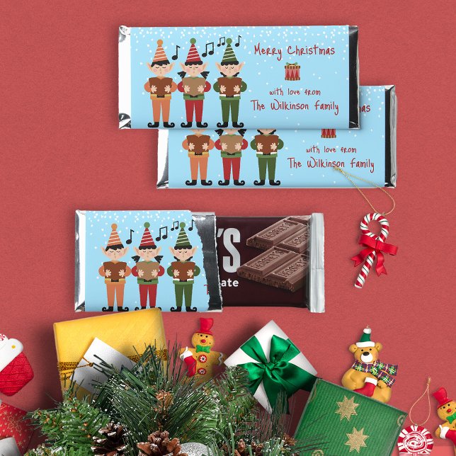 Singing Elves Merry Christmas Hershey Bar Favors (Creator Uploaded)