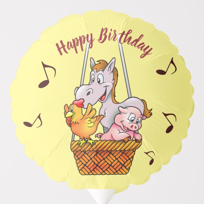 Singing Farm Animals Birthday Balloon