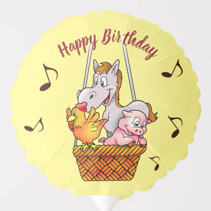 Singing Farm Animals Birthday Balloon | Zazzle