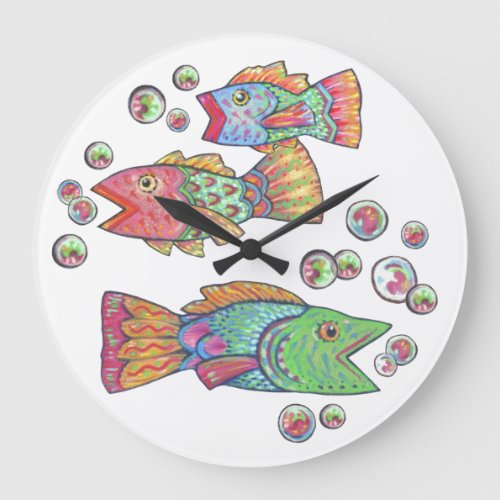 Singing Fish Large Clock