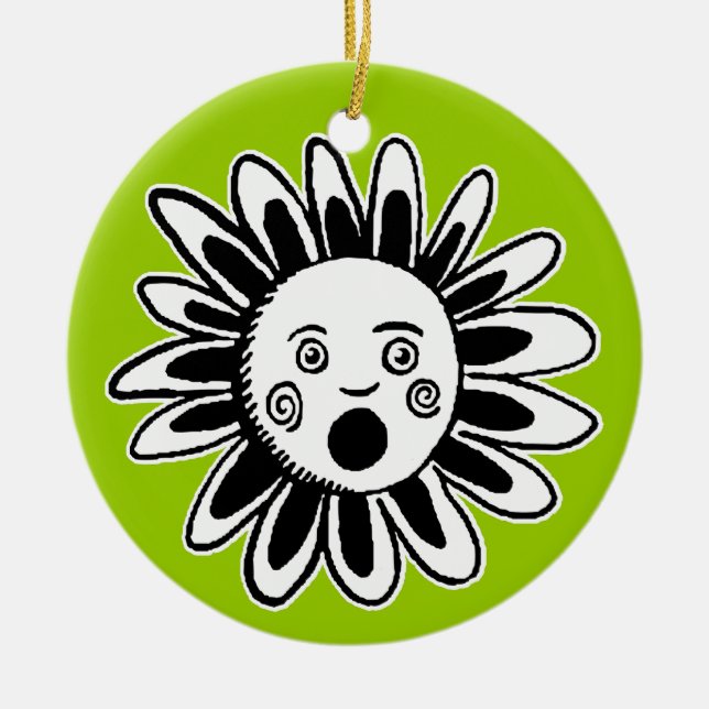 Singing Flower Ceramic Ornament (Front)