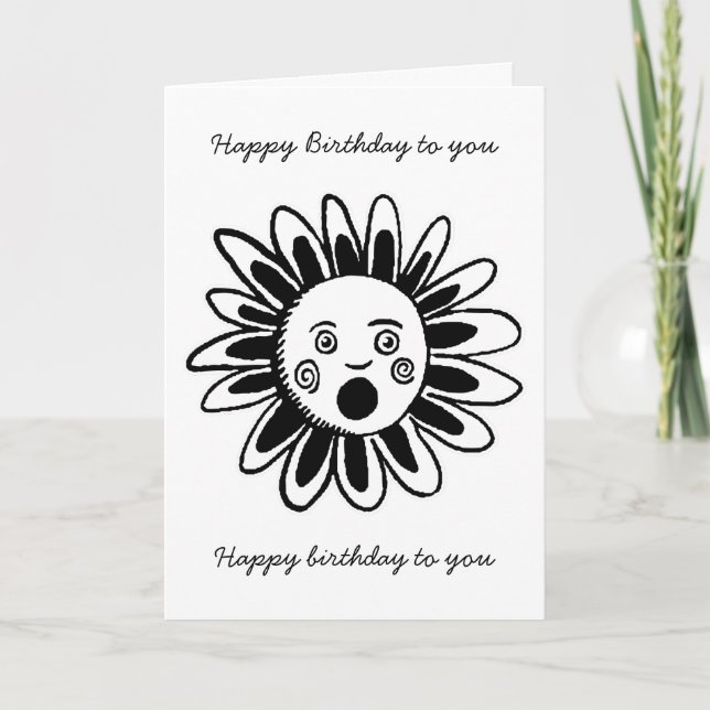 Singing Flower - Happy Birthday Song Card (Front)
