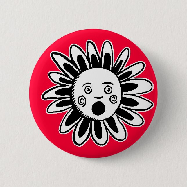 Singing Flower Pinback Button (Front)