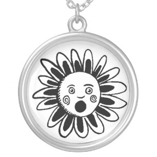 Singing Flower Silver Plated Necklace