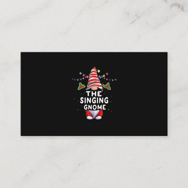 Singing Gnome Christmas Pajamas Matching Family Gr Enclosure Card (Front)