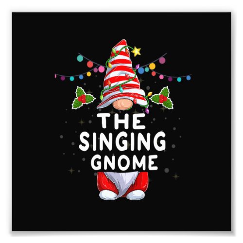 Singing Gnome Christmas Pajamas Matching Family Gr Photo Print