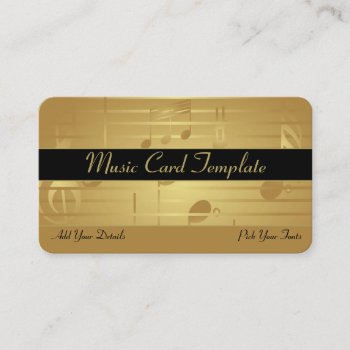Singing Gold Music Notes Business Cards by chrisjo88 at Zazzle
