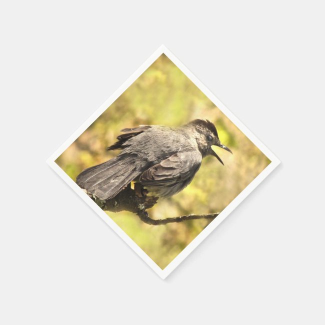 Singing Gray Catbird Paper Napkins