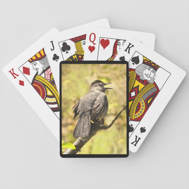 Singing Gray Catbird Playing Cards