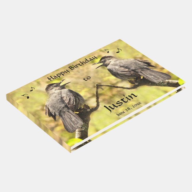 Singing Gray Catbirds Birthday Party Guest Book