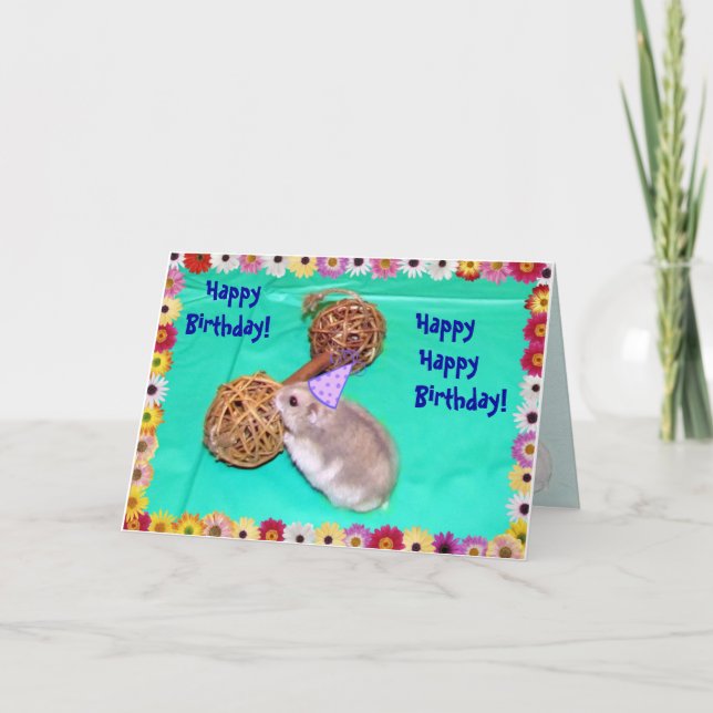 Singing Hamster-Gram Birthday Wishes Card (Front)