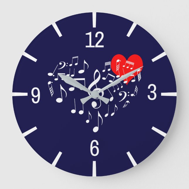 Singing Heart one-of-a-kind Large Clock (Front)