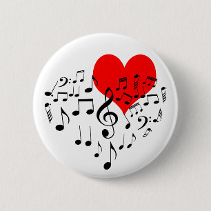 Singing Heart one-of-a-kind romantic beautiful Pinback Button