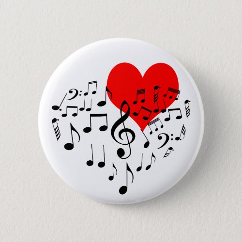 Singing Heart one_of_a_kind romantic beautiful Pinback Button