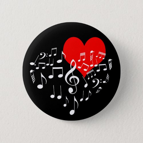 Singing Heart one_of_a_kind romantic black Button