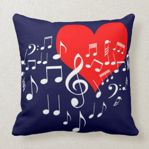 Singing Heart one-of-a-kind Throw Pillow