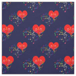Singing Heart Pattern. Color Notes, Blue Backdrop