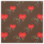 Singing Heart Pattern. Color Notes, Brown Backdrop