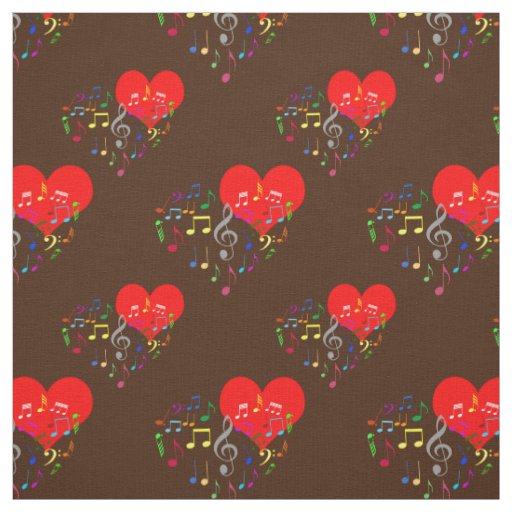 Singing Heart Pattern. Color Notes, Brown Backdrop