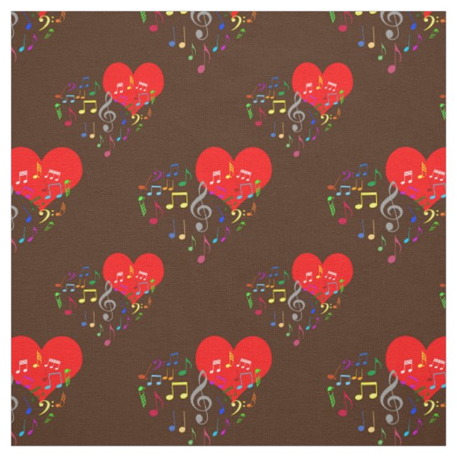 Singing Heart Pattern. Color Notes, Brown Backdrop (Swatch)