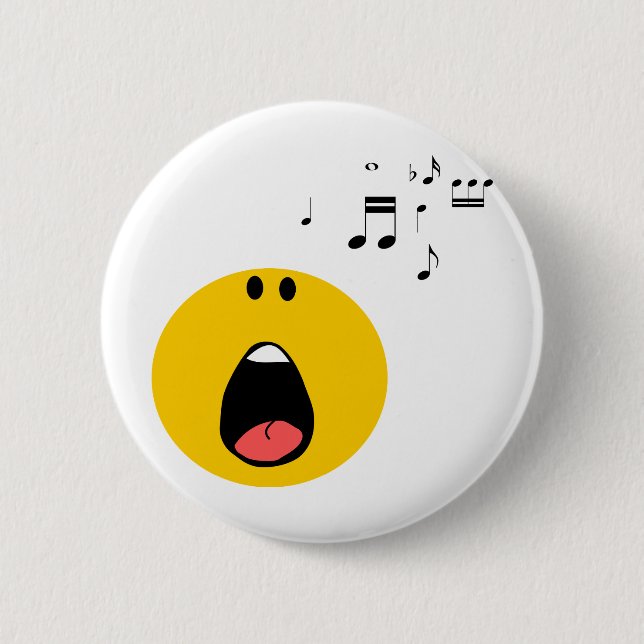 singing his little heart out pinback button (Front)