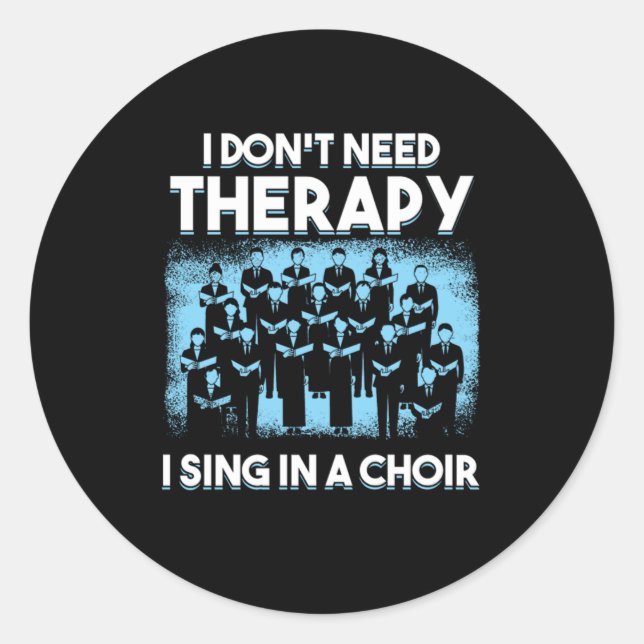 Singing In A Choir Therapy Choral Music Chorus Gif Classic Round Sticker (Front)