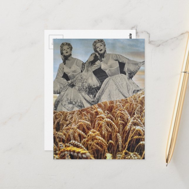 Singing in a Wheat Field Collage Postcard (Front/Back In Situ)