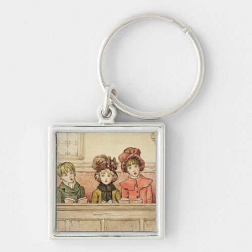 Singing in church wc on paper keychain