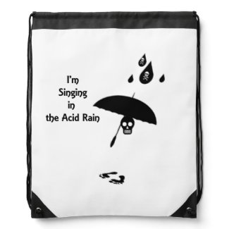 Singing In The Acid Rain Drawstring Bag