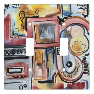 Singing In The Kitchen-Hand Painted Modern Art Light Switch Cover