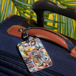Singing In The Kitchen-Hand Painted Modern Art Luggage Tag