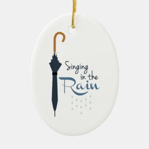 Singing in the Rain Ceramic Ornament